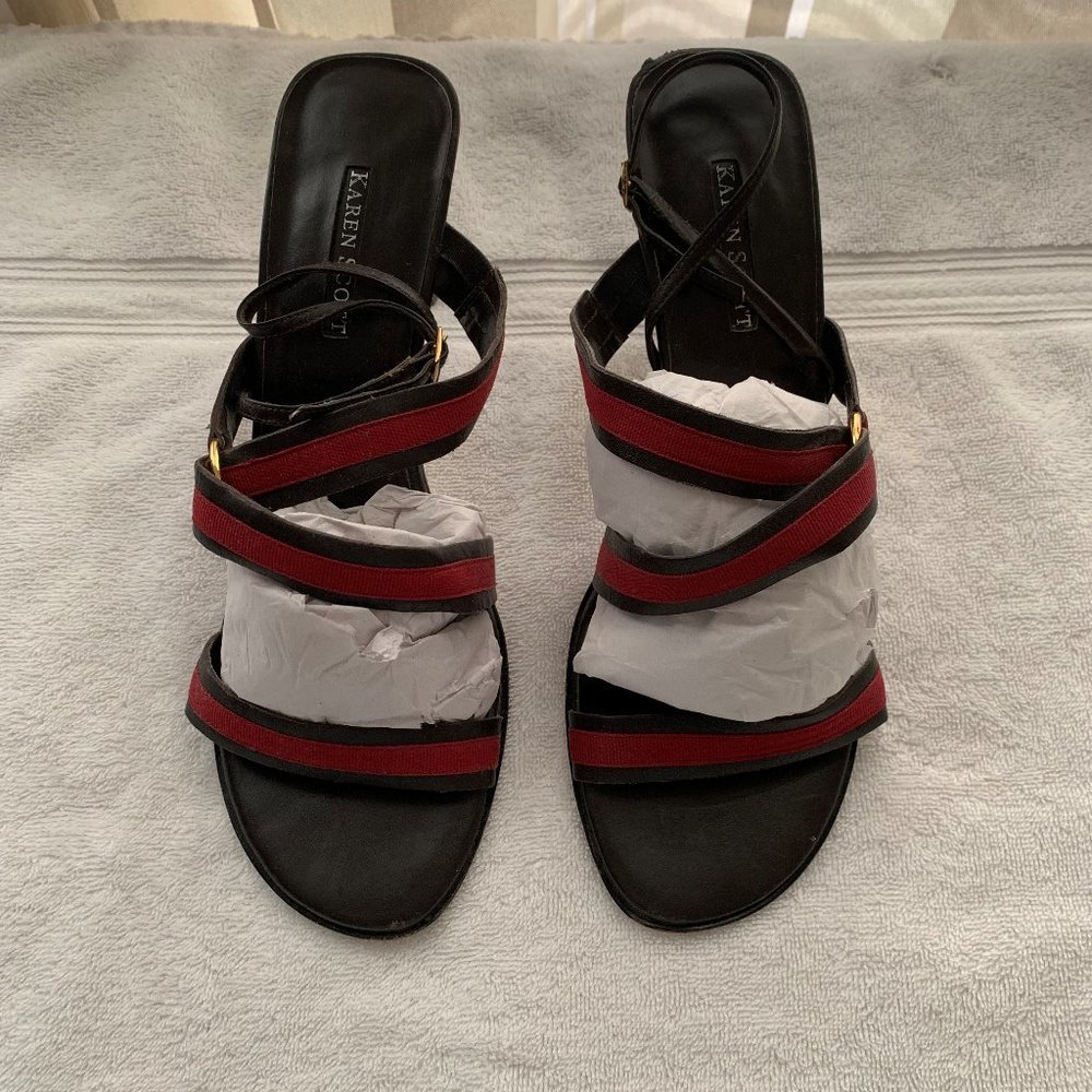 Brown & Red 9 1/2 women strappy sandals